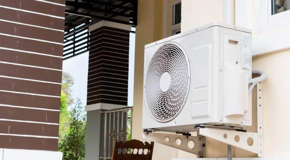 how to hide your air con with a privacy screen
